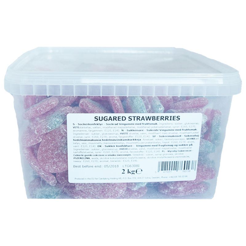 Hel Låda Godis Sockrade Jordgubbar 2kg - 61% rabatt