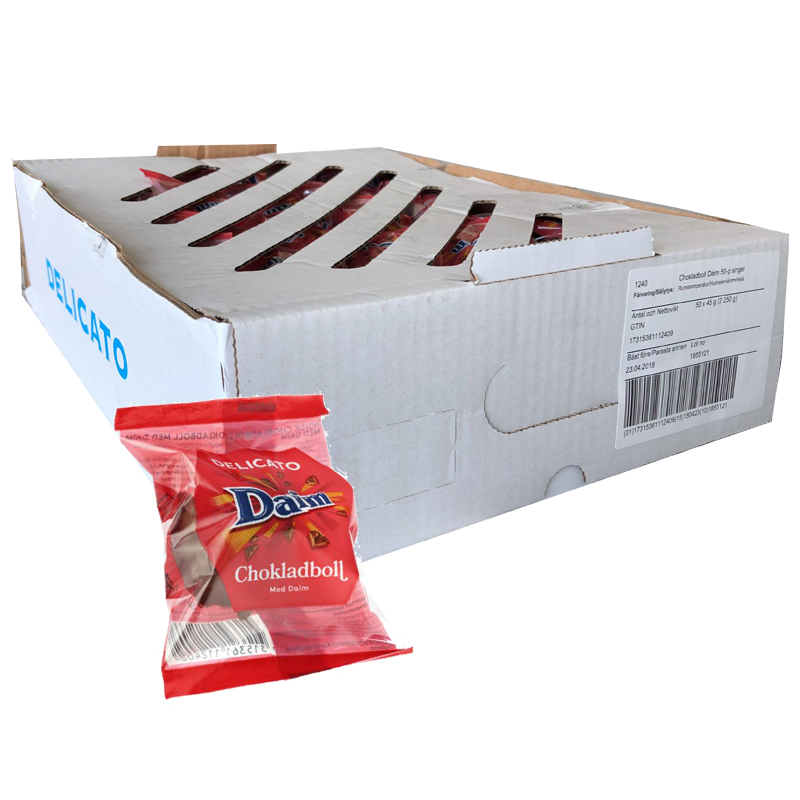 Hel Låda Daimbollar 50 x 45g - 67% rabatt