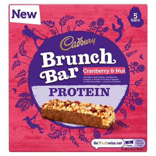 Cadbury Brunch Bar Cranberry & Nut Protein 5-pack