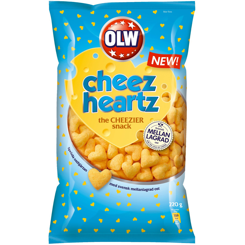 Snacks "Cheez Heartz" 220g - 50% rabatt
