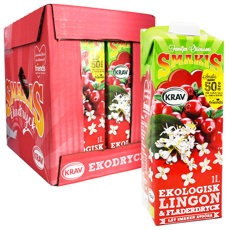 Hel Låda Lingon & Fläderdryck 6 x 1l - 84% rabatt