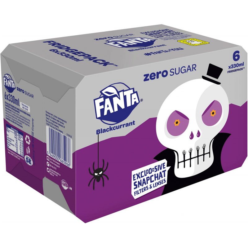Fanta "Zero Blackcurrant" 6 x 330ml - 29% rabatt