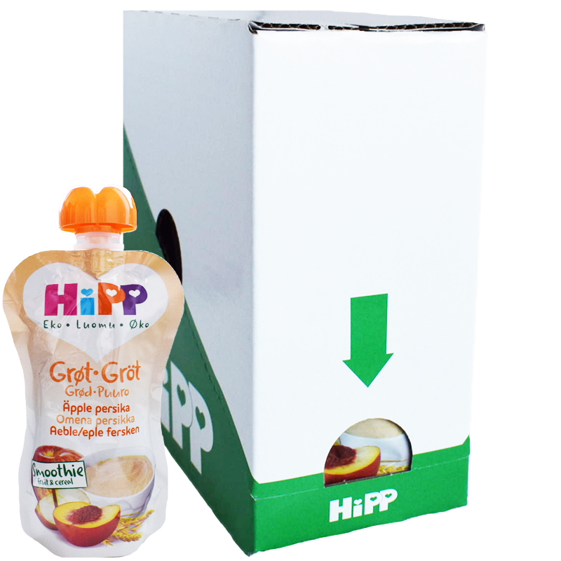 Hel Låda Barnmat Smoothie Äpple & Persika 5 x 100g - 64% rabatt