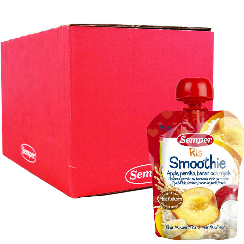 Hel Låda Barnmat Smoothie Ris 12 x 90g - 87% rabatt