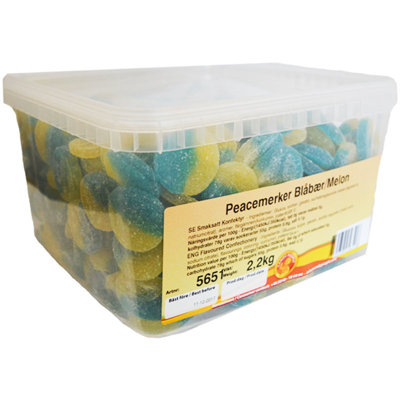 Hel Låda Godis Blåbär Melon 2,2kg - 62% rabatt