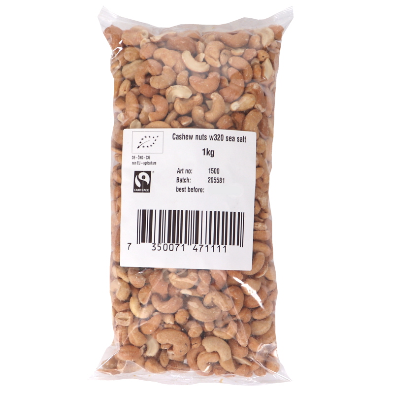 Eko Cashewnötter Havssalt Fairtrade - 20% rabatt