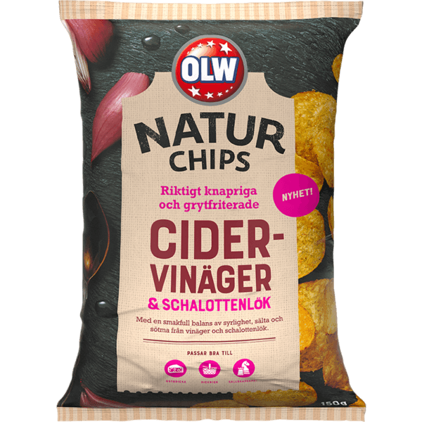 OLW Naturchips Cidervinäger & Schalottenlök 150g