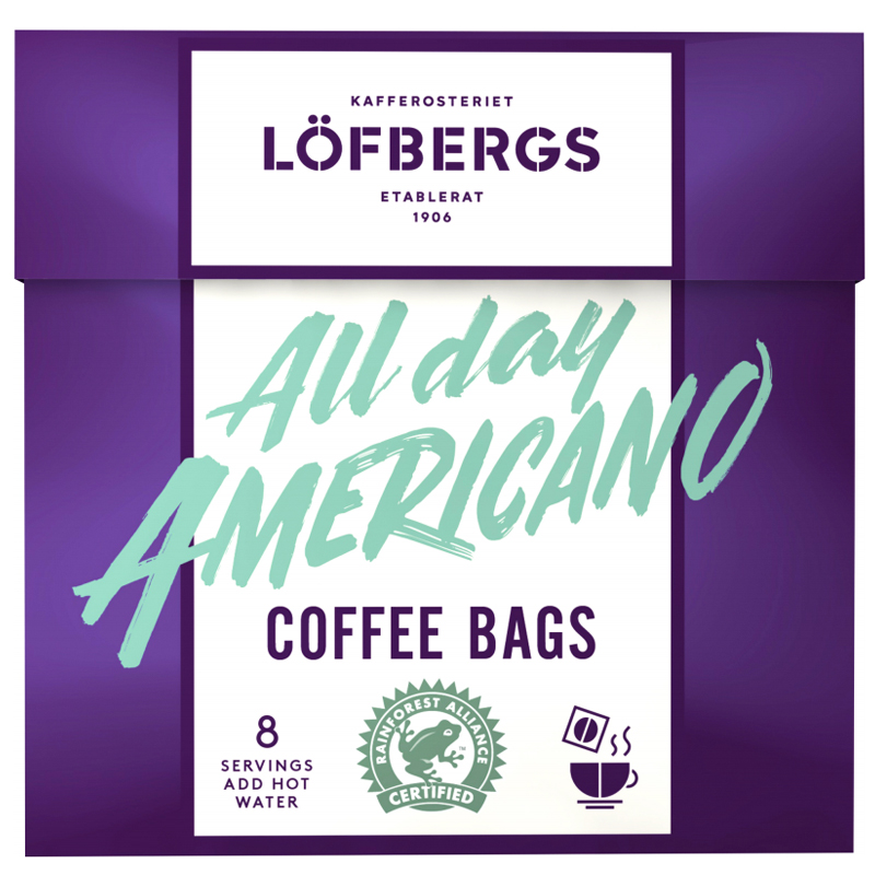 Snabbkaffe "All Day Americano" 8 x 8g - 36% rabatt