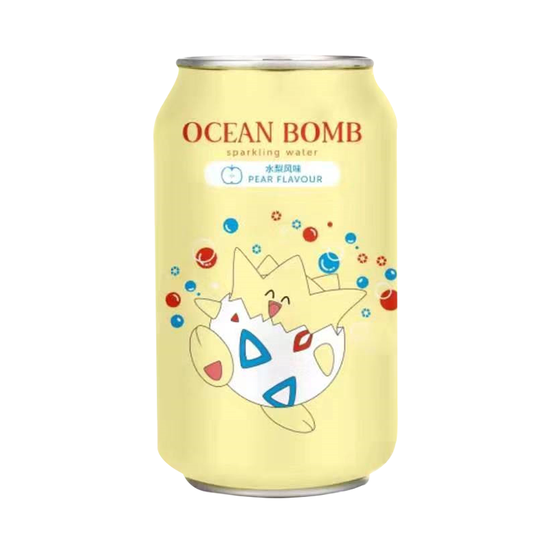 Ocean Bomb Pokemon Togepi Pear Flavour Sparkling Water 330ml