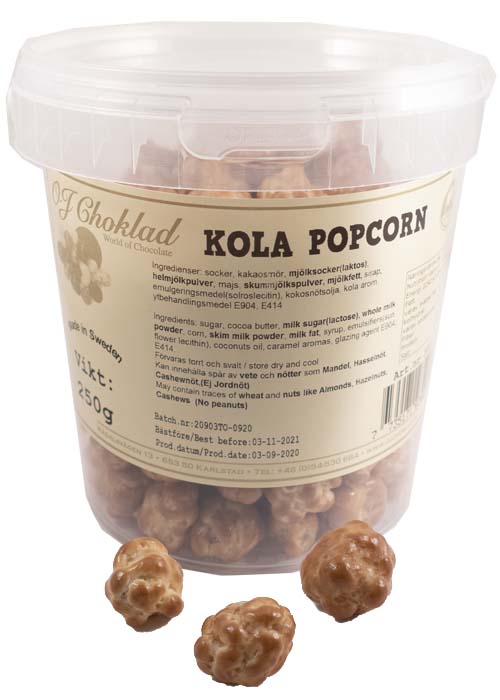 Kolapopcorn i hink - 250g