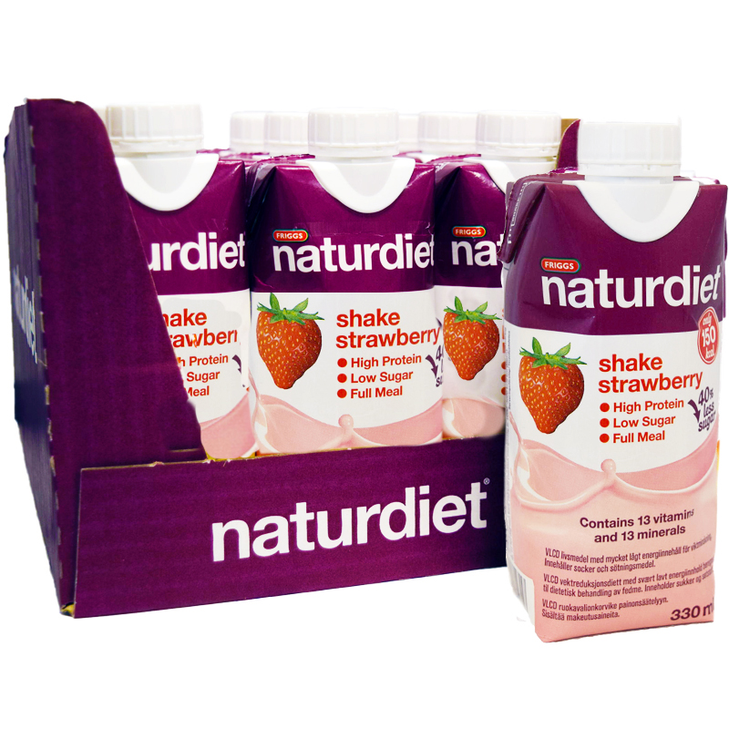 Hel Låda Måltidsersättning Shake "Strawberry" 12 x 330ml - 30% rabatt