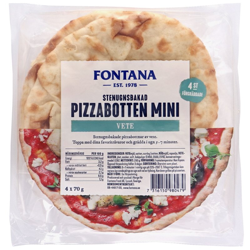 Pizzabottnar Vete 4-pack - 28% rabatt