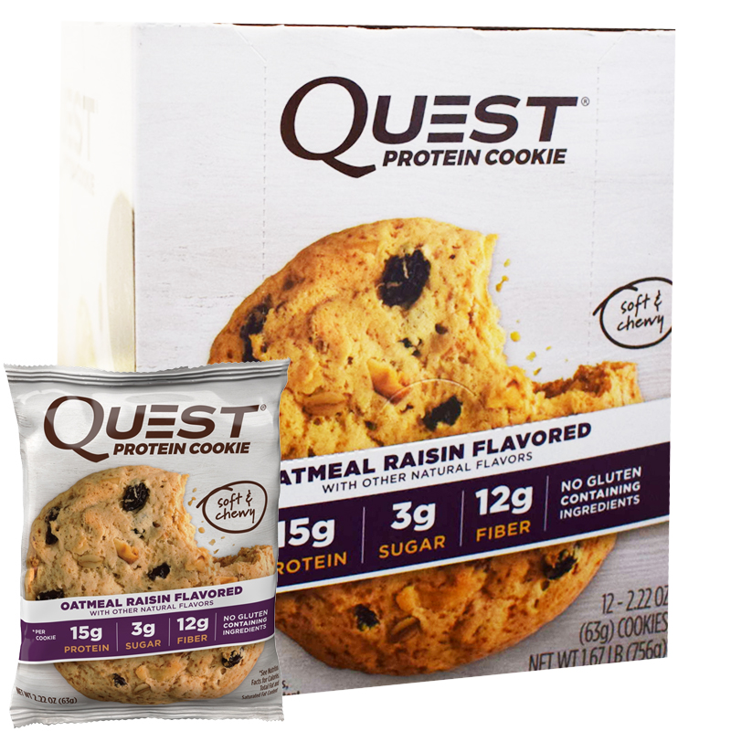 Hel Låda Proteinkakor "Oatmeal & Raisin" 12 x 63g - 50% rabatt