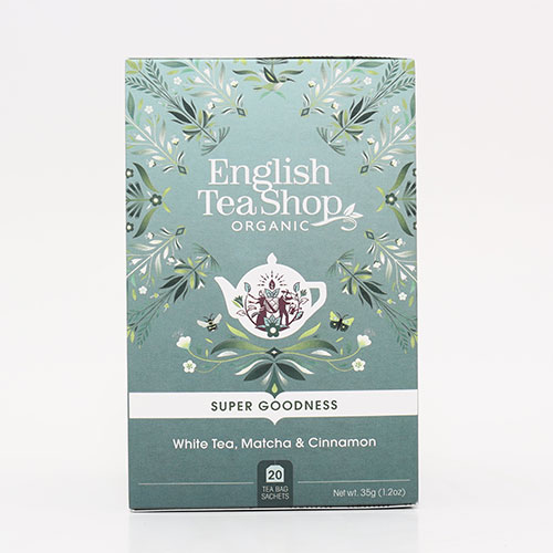 English Tea Shop Ask Super Goodness, Vitt Te Matcha, Kanel & Ingefära
