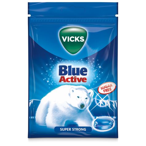 Vicks Blue Active Sockerfri 72g