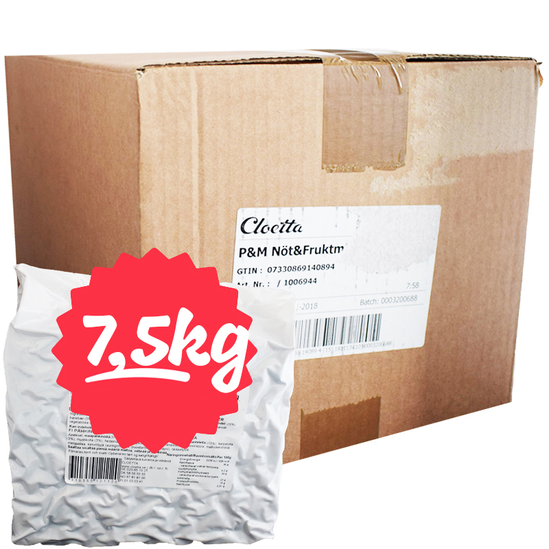 Hel Låda Nöt- & Fruktmix 3 x 2,500g - 67% rabatt