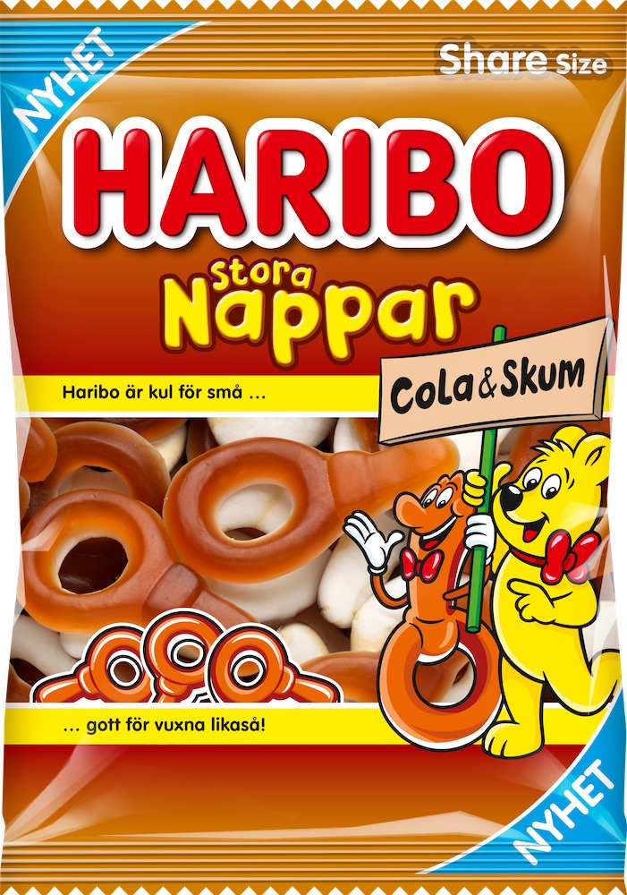 Haribo Nappar Stora Cola Skum 170g