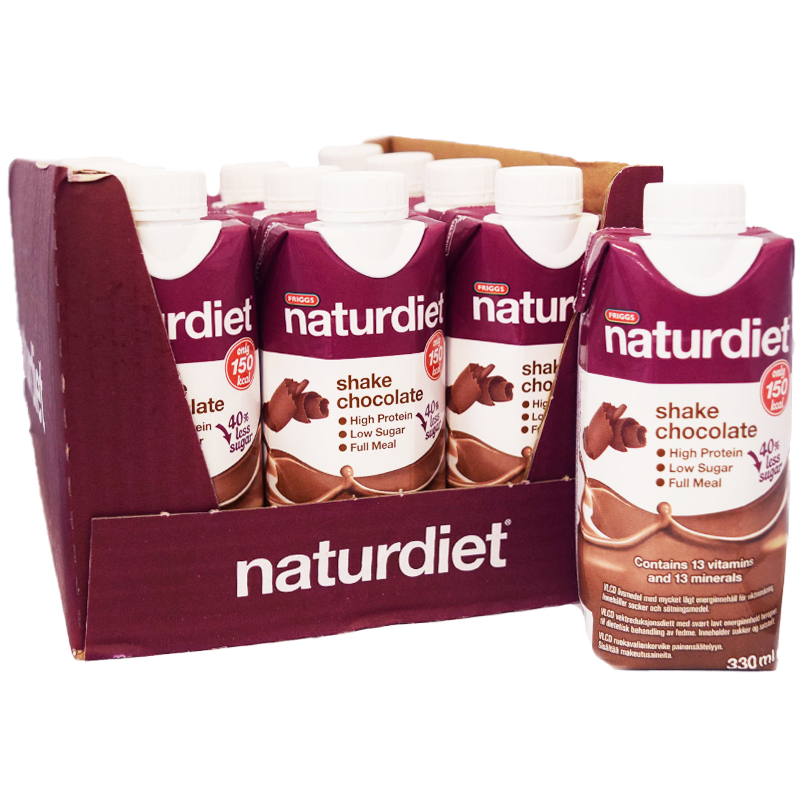Hel Låda Måltidsersättningsshake "Chocolate" 12 x 330ml - 30% rabatt