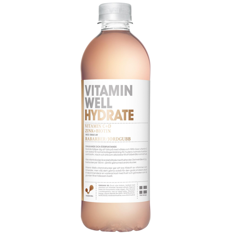 Dryck "Hydrate" Rabarber & Jordgubb 500ml - 37% rabatt