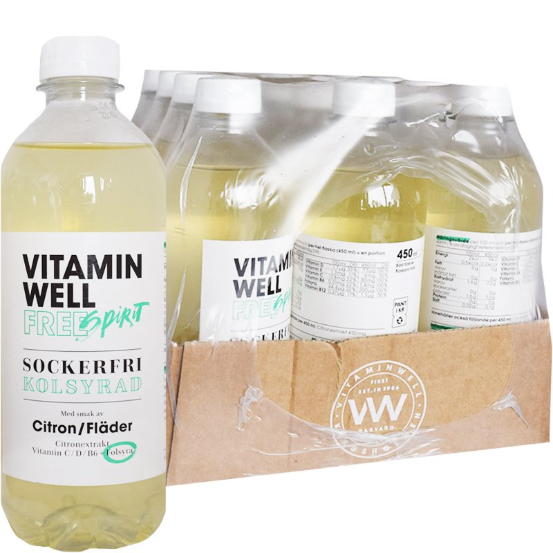 Dryck "Freespirit" Citron & Fläder 12 x 450ml - 46% rabatt