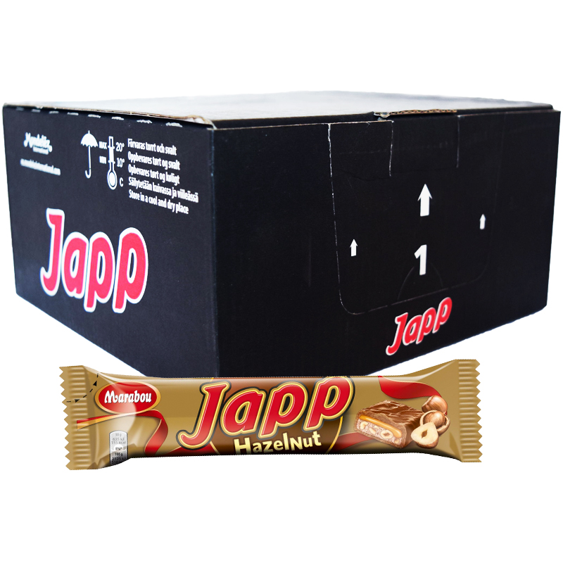 Hel Låda Japp "Hazelnut" 20 x 60g - 63% rabatt