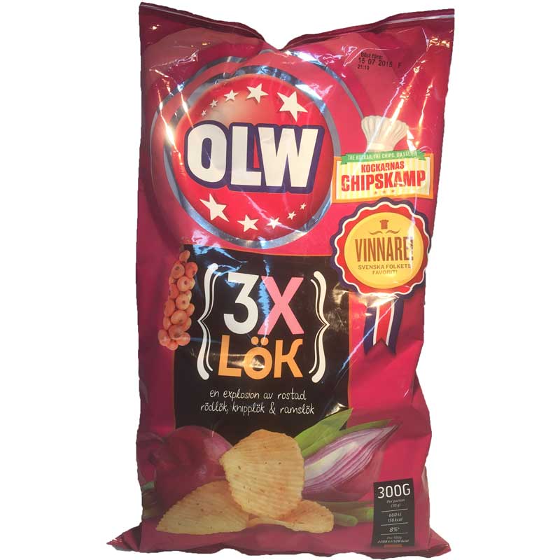 chips 3*Lök 300g - 34% rabatt