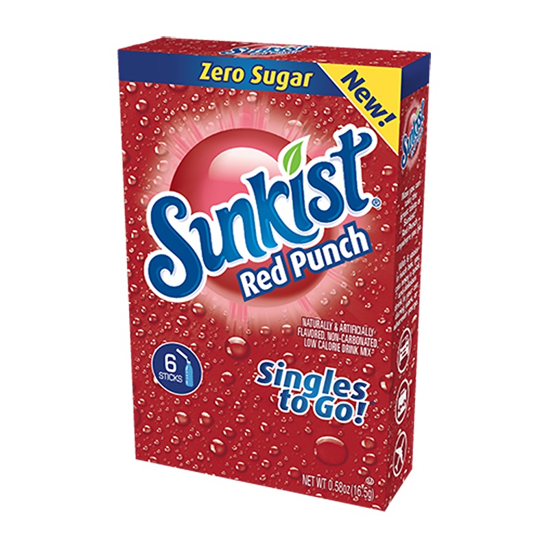 Sunkist Red Punch Zero Sugar Singles to Go 6-pack