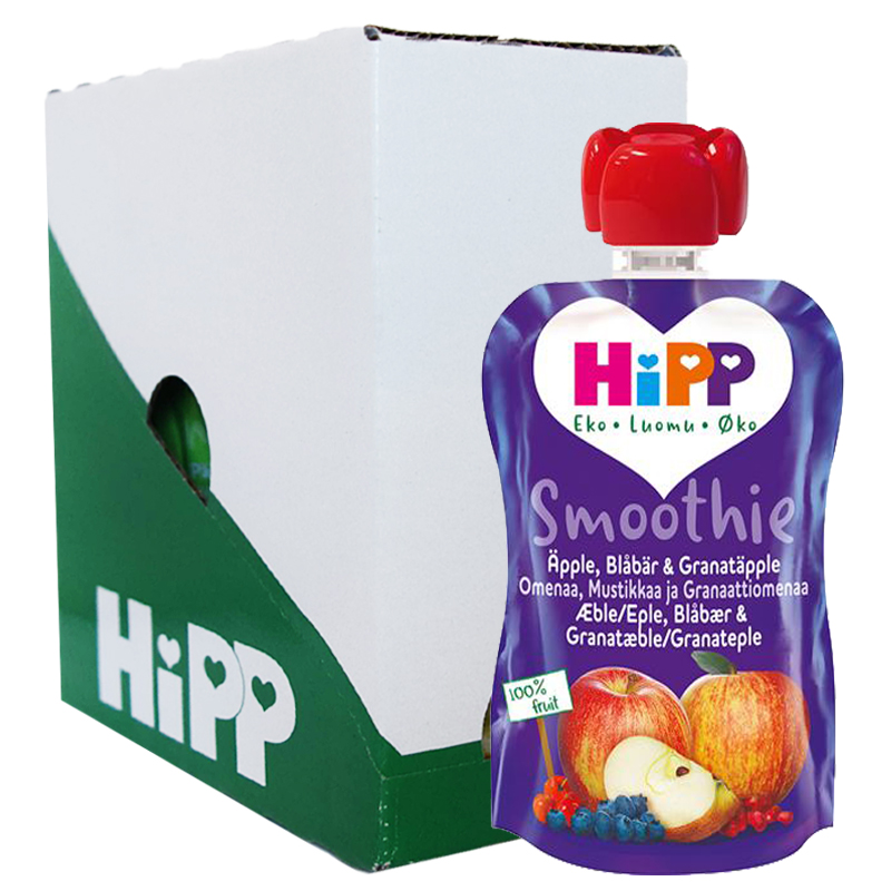 Hel Låda Smoothie Äpple, Blåbär & Granatäpple 5 x 100g - 66% rabatt
