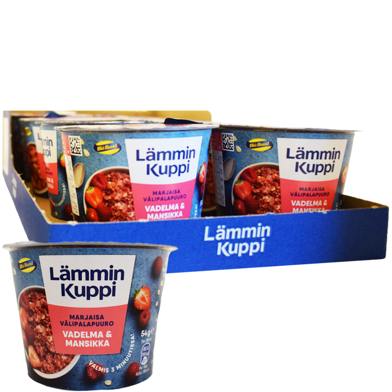 Hel Låda Mellanmålsgröt Hallon & Jordgubb 8 x 54g - 40% rabatt