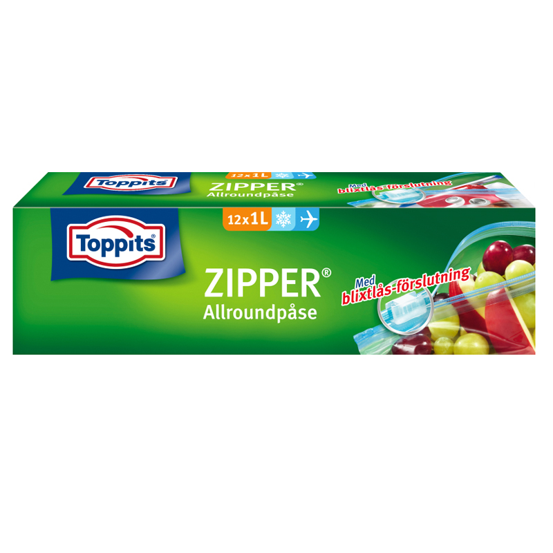 Allroundpåsar Zipper 1l 12-pack - 28% rabatt