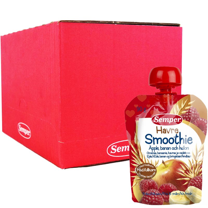 Hel Låda Barnmat Smoothie Havre 12 x 90g - 87% rabatt