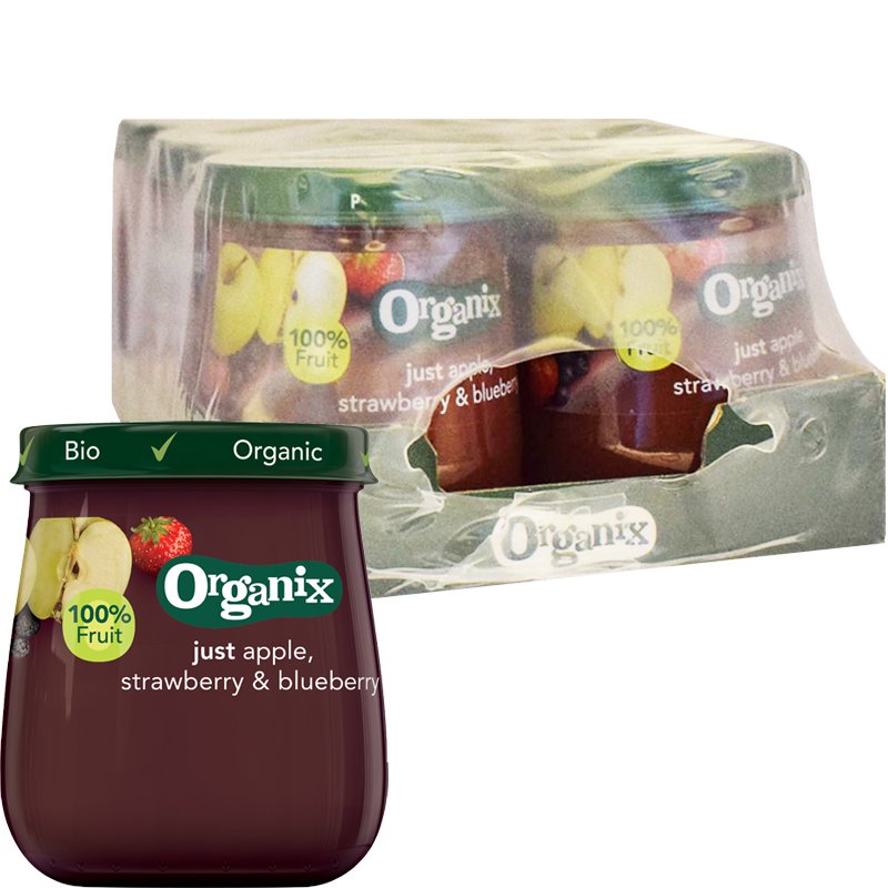 Barnmat Äpple, Jordgubb & Blåbär 6-pack - 29% rabatt