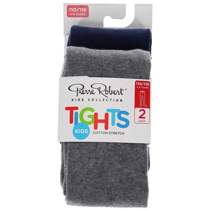 Bomull tights 2-pack Marinblå/ Grå Stl 110-116 - 51% rabatt