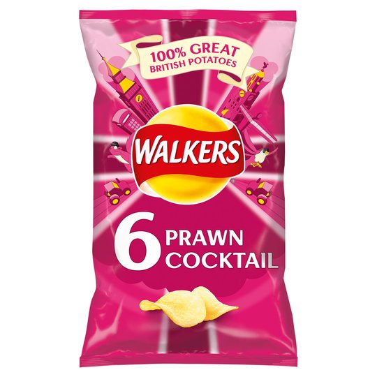 Walkers Crisps Prawn Cocktail 6x25g
