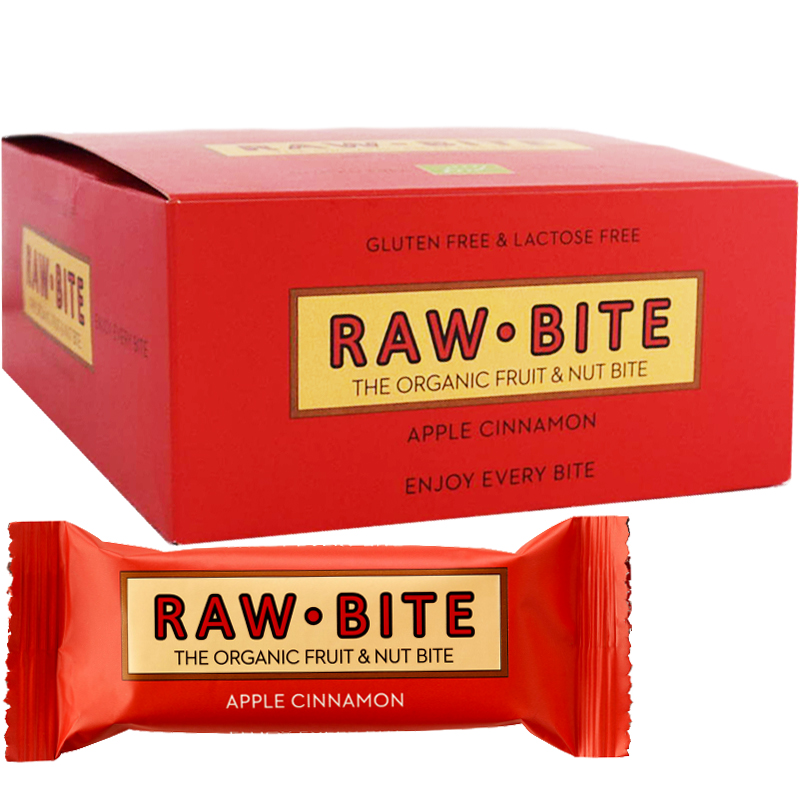 Hel Låda Rawbar "Apple & Cinnamon" 12 x 50g - 50% rabatt