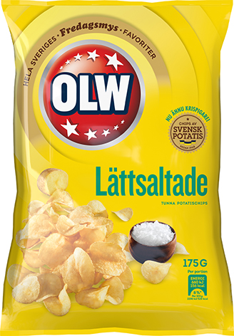 LÄTTSALTADE CHIPS 175 GR HELLÅDA