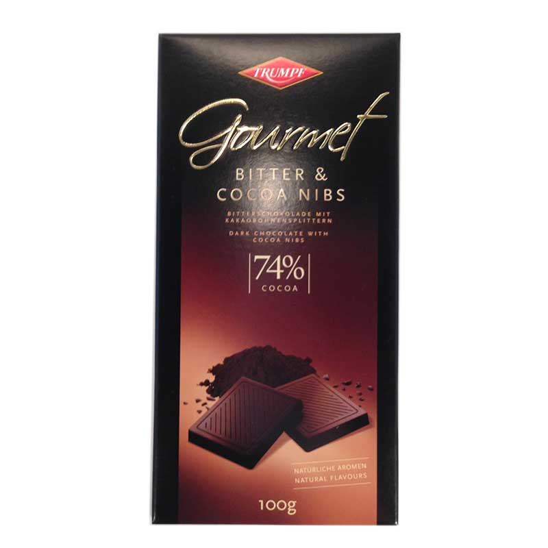Mörk choklad 74% med kakaosplitter - 33% rabatt