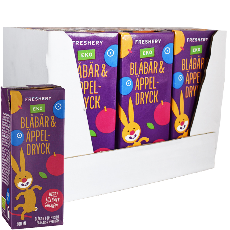 Eko Hel Låda Dryck Blåbär & Äpple 15 x 200ml - 39% rabatt