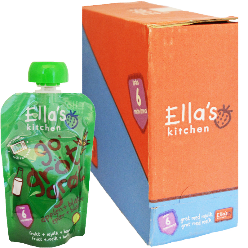 Hel Låda Barnmat Gröt Äpple & Blåbär 6 x 100g - 29% rabatt