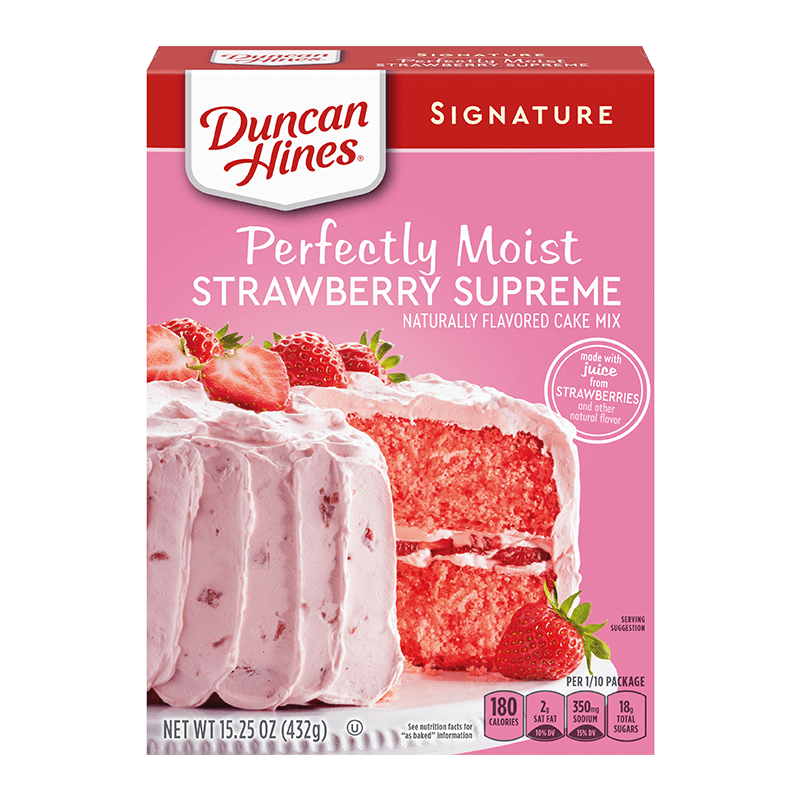 Duncan Hines Signature Perfectly Moist Strawberry Supreme Cake Mix 432g