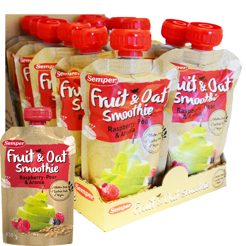 Hel Låda Smoothie "Raspberry, Pear & Aronia" 12 x 120g - 47% rabatt