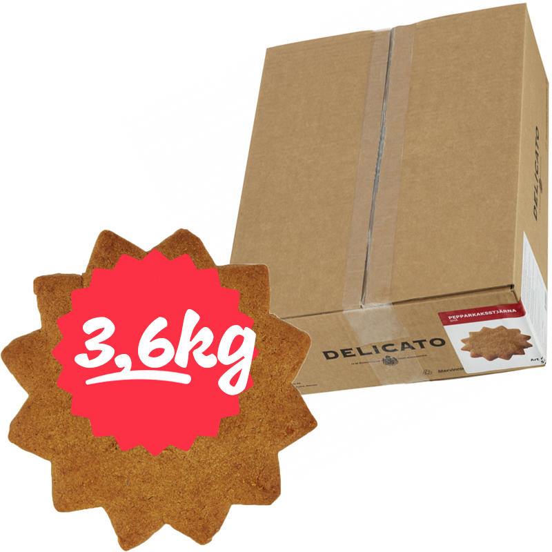 Hel Låda Pepparkaksstjärnor 3,6kg - 60% rabatt