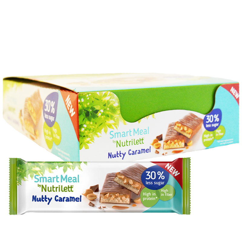 Hel Låda Måltidsersättningsbars "Nutty Caramel" 15 x 60g - 40% rabatt