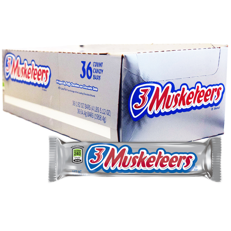 Hel Låda Godisbars "3 Musketeers" 36 x 54,4g - 87% rabatt