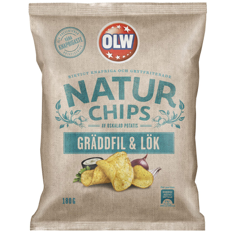 Chips Gräddfil & Lök 180g - 32% rabatt
