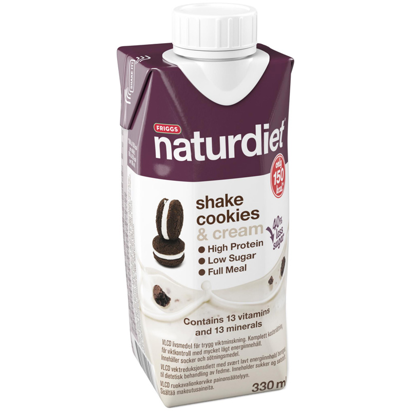 Måltidsersättningsshake "Cookies & Cream" 330ml - 25% rabatt