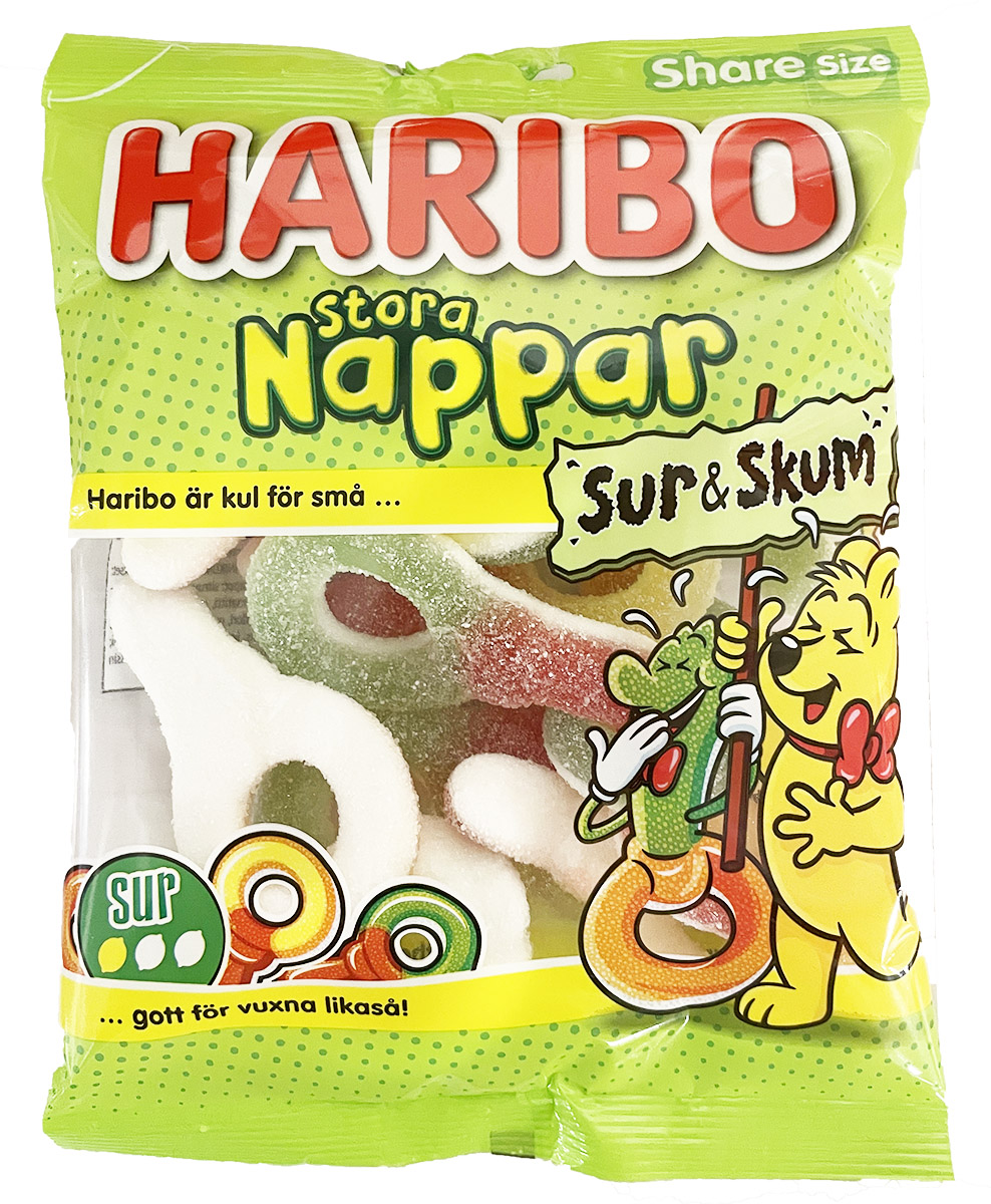 Haribo Stora Nappar Sur & Skum 150g