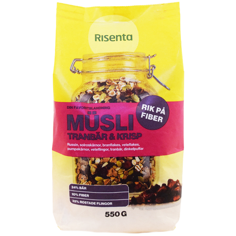 Müsli Tranbär & Krisp 550g - 44% rabatt