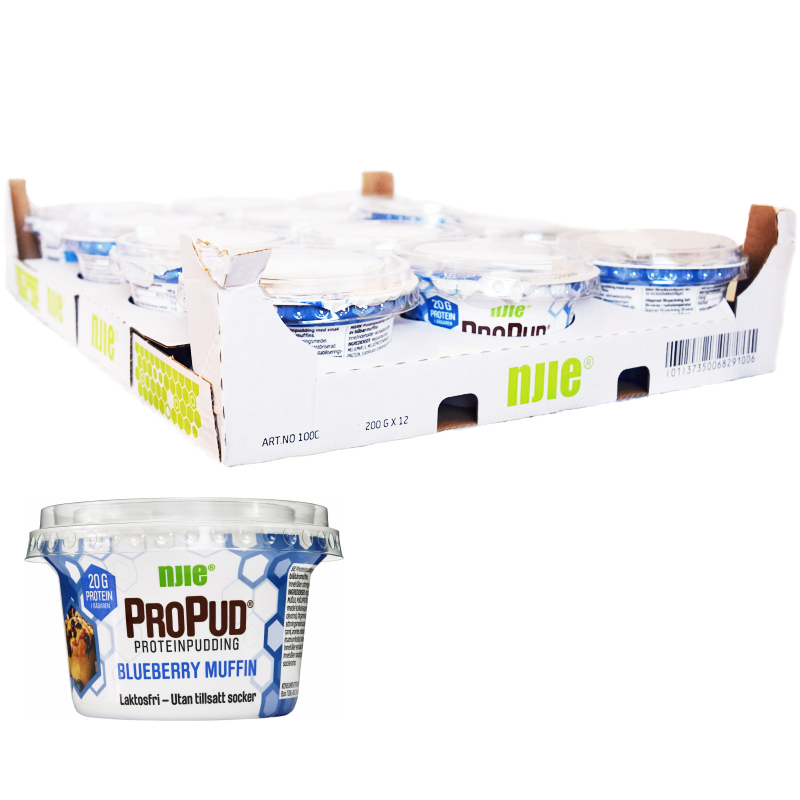 Hel Låda Proteinpudding "Blueberry Muffin" 12 x 200g - 28% rabatt