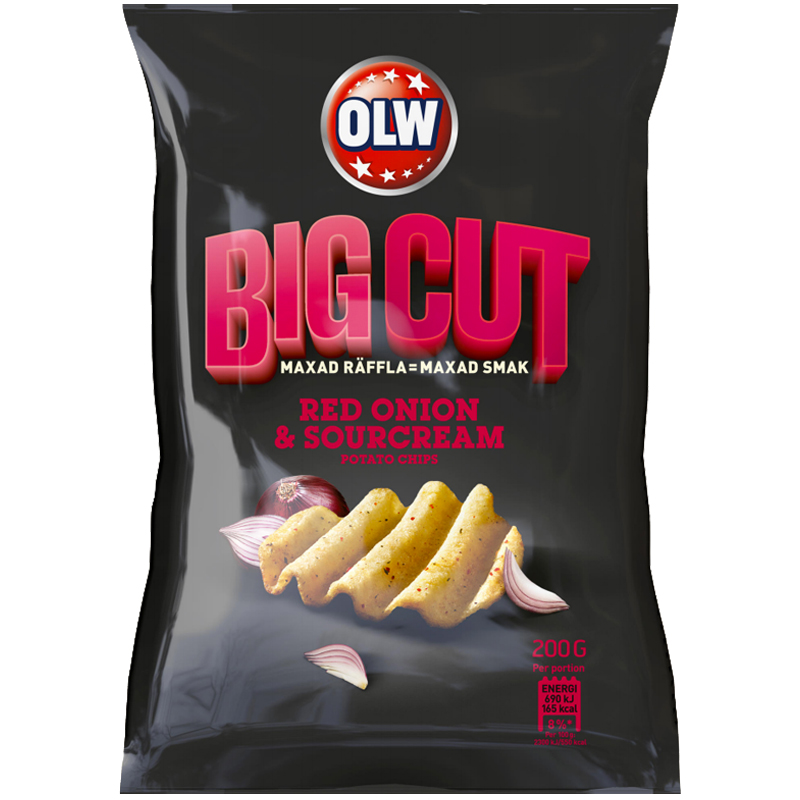 Chips "Big Cut Red Onion" 200g - 77% rabatt